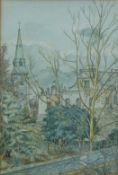 C Eynon Bowen watercolour 'From My Window', signed and dated 1942,