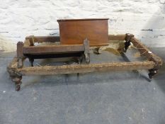 A small collection of furniture to include footstool frame,