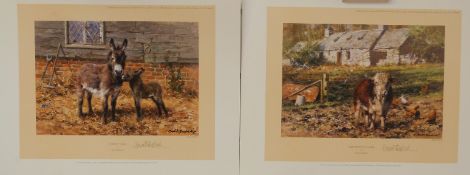 David Shepherd OBE signed limited edition prints 'Old Ben's Cottage' and 'Donkey Talk'' both 538 /