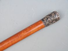 A Chinese malacca walking stick,