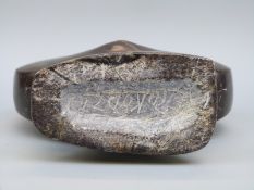 Endronce Rukodzi (1952 Zimbabwe) Shona soapstone sculpture stylised bust of circular flattened form,