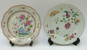 Two 19th / 20thC Chinese famille rose plates