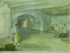 William Russell Flint signed print 'Festal Preparations Manosque',