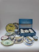 A collection of ceramics including blue and white Chinese and English etc