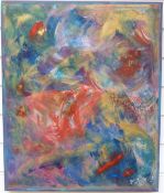 M Ferris (Australian) acrylic abstract study, 62 51cm,