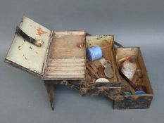 A vintage theatrical makeup box and contents used by the vendor's late husband in London,