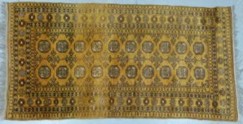 Wool runner on mustard ground 205 x 101cm