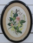 Watercolour flower study initialled AMT and dated 1948,