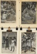 W H Margetson (1861-1940) four pen, ink and gouache studies,