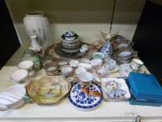 A collection of ceramics including unusual Royal Doulton Series Ware twin handled dish decorated