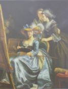 J H Hamilton oil on panel 19thC female artist with onlookers,