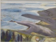 Carolyn White (1945-2013) pastel 'First Light, the Eagles Nest',