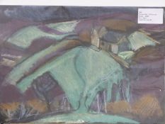 Carolyn White (1945-2013) pastel 'Purple Hills, Driftcombe',
