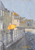 Barry Hudson (b1943) oil on board of St Ives, 28 x 19.