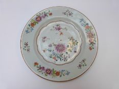 A 19thC Chinese famille rose export plate,