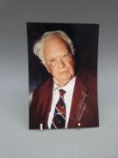 Patrick Moore signed photo with business card