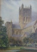 William Wiehe Collins (1862-1951) watercolour Wells Cathedral, signed and titled lower left,