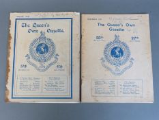 Two issues of The Queen's Own Gazette, August 1931 and November 1937,