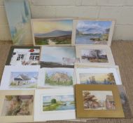 Approximately twenty five various watercolours, mainly landscapes, including J Coad, K S Todd,