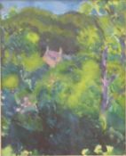 Carolyn White (1945-2013) watercolour 'Summer Greens, Slad Valley',