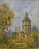 W Rossiter watercolour Widcombe dovecote, signed lower left,