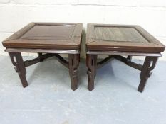 A pair of Chinese hardwood tables,