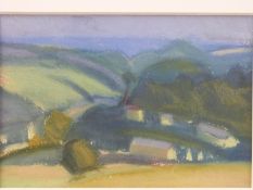 Carolyn White (1945-2013) pastel 'Blue Haze, Minchinhampton Common',