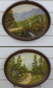 T M Murtrie pair of oval oil landscapes of Coromandel, New Zealand,