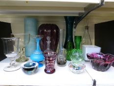 A collection of studio / art glass including 19thC examples and a ceramic vase