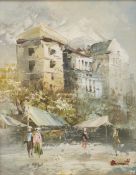 Burnett oil on canvas continental scene,