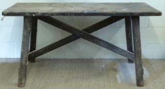 An antique tavern table or workbench,