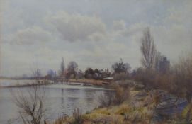 Walter H Goldsmith (1860-1931) watercolour, possibly Bray on Thames,