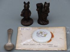 Beatrix Potter Crummles enamel pot lid with colour illustration of Mrs.