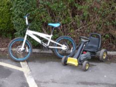 Kettler go-kart and a Silver Fox BMX Avalanche bike