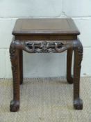 Three Chinese carved hardwood tables,