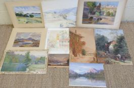 Ten various watercolours to include Jackson Venice scene, further Continental scenes,
