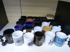 Twenty-five Portmeirion Imperial tankards in assorted colours and patterns including Monte Sol and
