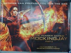 Film posters including Inferno, Mockingjay Part 2 (quantity), Trouble With The Curve x2,
