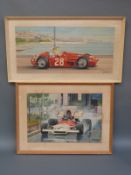 Alan Preece two oil or acrylic on board motor racing scenes,