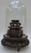 A glass dome, 25cm tall,
