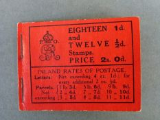 A scarce 1912 KG V stamps booklet SG BB3, VF condition but one 1/2d pane missing (cat £1,