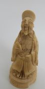 A late 19th / early 20thC Chinese ivory figure of an emperor,