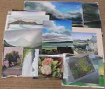 Approximately thirty mainly pastels from Cecil Riley (1917-2015),