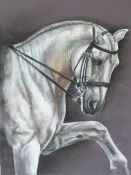 Pastel study of a horse, indistinctly signed lower right,