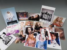 Pop autographs / signed photographs including Emma Bunton, Mylene Klass, Dannii Minogue,