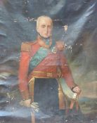 A large 19thC three-quarter length oil on canvas portrait of Lt General Sir Rufane Shaw Donkin,
