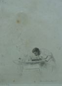 Hubert Von Herkomer (1849-1914) signed etching study of a gentleman,