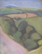 Carolyn White (1945-2013) pastel 'Marlborough Downs', 28cm x 21.