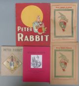 Beatrix Potter The Tale of Peter Rabbit 1908, Peter Rabbit activity book and story cards 1920s,