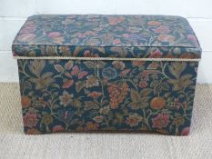 An upholstered ottoman,
